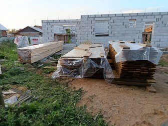 Одноэтажный дом из газобетона с гаражом