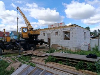 Одноэтажный дом из газобетона с гаражом