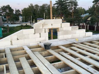 Одноэтажный дом из газобетона с гаражом