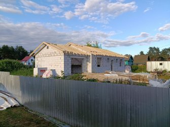 Одноэтажный дом из газобетона с гаражом