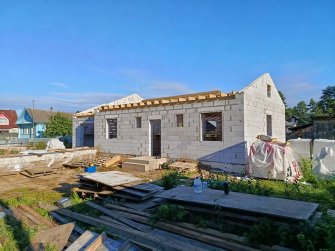 Одноэтажный дом из газобетона с гаражом