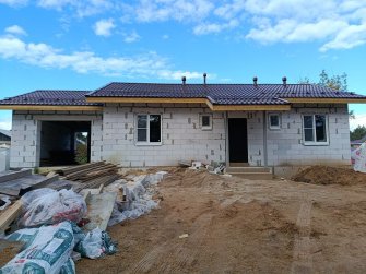 Одноэтажный дом из газобетона с гаражом