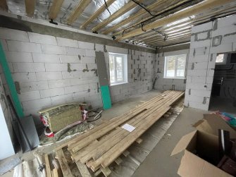 Одноэтажный дом из газобетона с гаражом